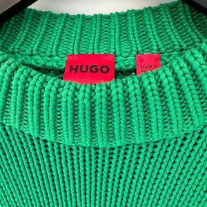HUGO Relaxed Fit crew neck sweater with cashmere touch, fresh green
